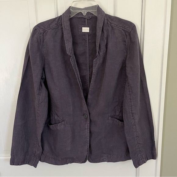 Poetry 100% Linen Blazer Dusky Purple Womens size 12 Spring Summer Casual Artsy - Picture 1 of 13